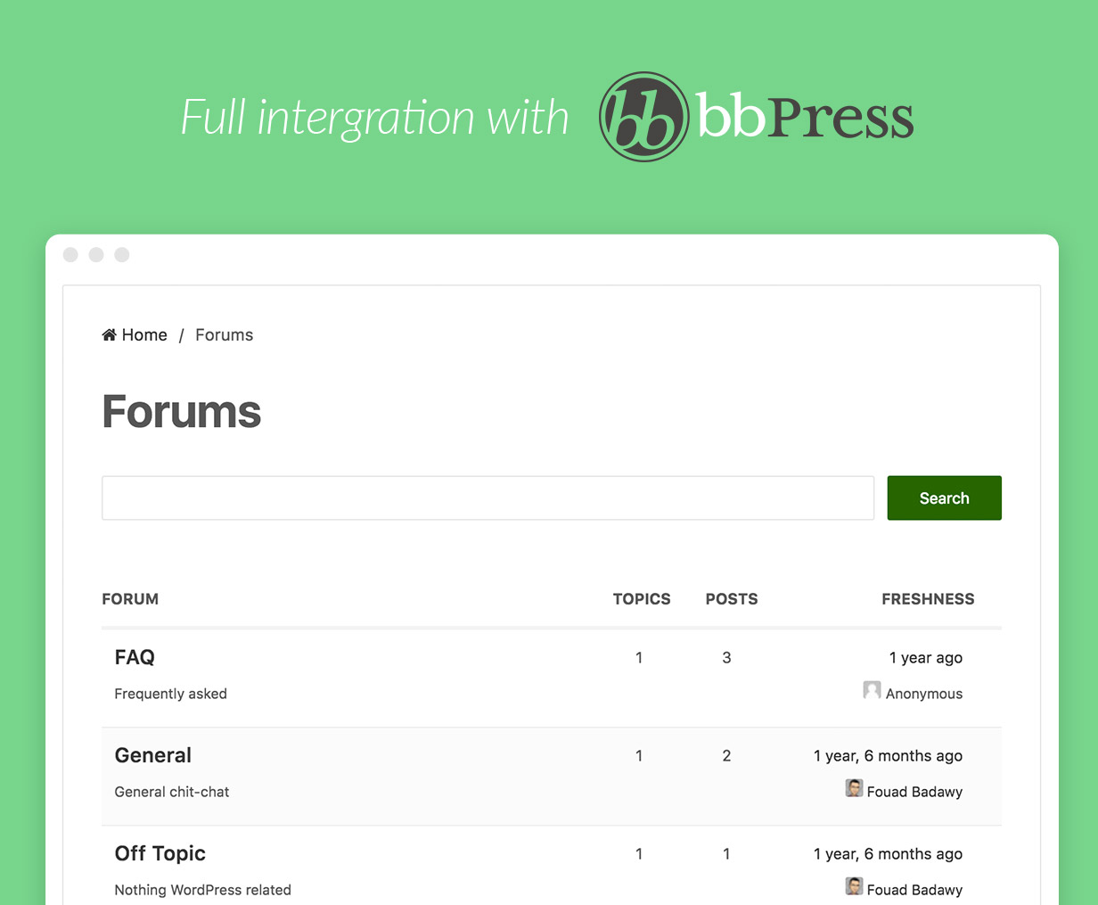 bbPress Integration